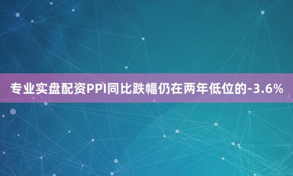 专业实盘配资PPI同比跌幅仍在两年低位的-3.6%